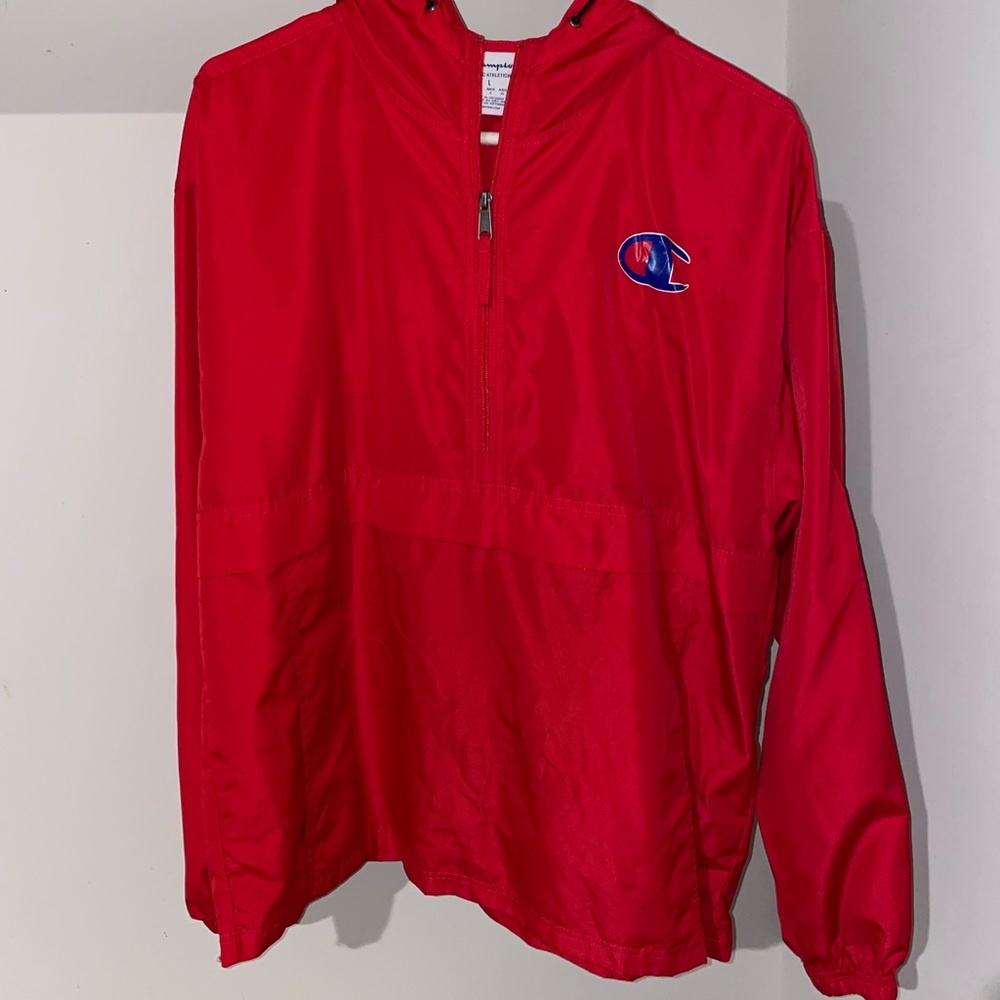 Large Champion Windbreaker in Red